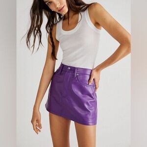 AGOLDE Recycled Leather Mini Skirt